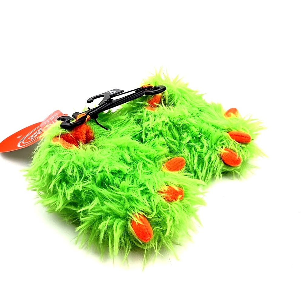 Wonder Nation Baby Slippers Size 3 Green Monster Feet Claws Slip on Furry Shoes
